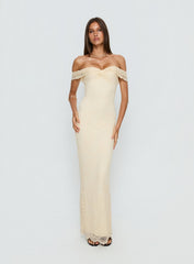 Anabeila Strapless Maxi Dress Lemon