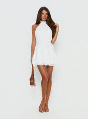 Lucky Ones Halter Mini Dress White