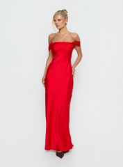 Azura Off The Shoulder Maxi Dress Red