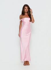 Azura Off The Shoulder Maxi Dress Pink
