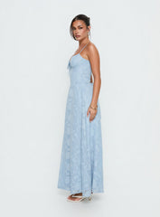 Members Only Maxi Dress Blue Burnout