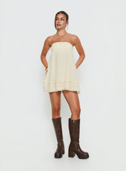 Gypsea Strapless Swing Mini Dress Butter Yellow