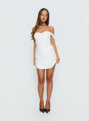 Rozerie Off Shoulder Mini Dress White