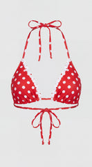 Suzette Polka Dot Ruffle Bikini Set - Red