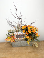 Silk floral mixed pumpkin patch delight centerpiece 27 inch handmade outdoor safe for farmhouse traditional fall home decor from Magnolias Home Decor