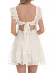 Ruffled Square Neck Tiered Dress