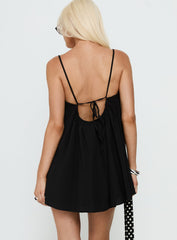 Loveless Strappy Babydoll Mini Dress Black