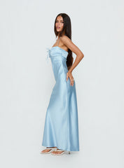 Fireproof Halter Maxi Dress Baby Blue