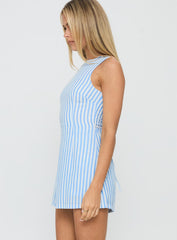 Yumiko Romper Blue Stripe