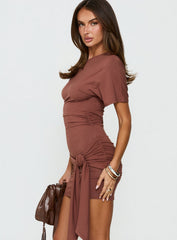 Eastside Girls Off Shoulder Cinched Mini Dress Clay