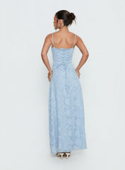 Members Only Maxi Dress Blue Burnout
