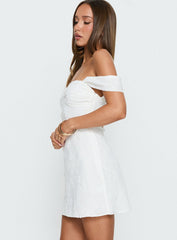 Rozerie Off Shoulder Mini Dress White