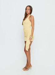Amaleta Halter Ruched Mini Dress Butter