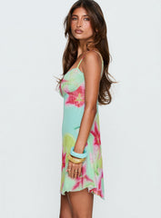 Roserie Lace Trim Mini Dress Multi Floral