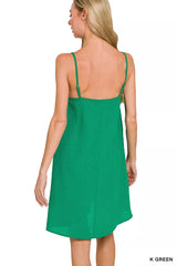 Zenana Woven Airflow Mini Dress