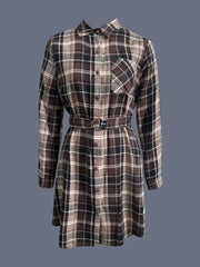Plaid Button Up Shirt Dress