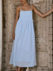 Pleated Bodice Midi Cami Dress
