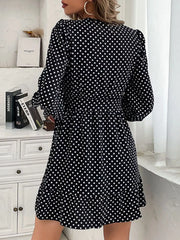 Polka Dot Wrap Mini Dress