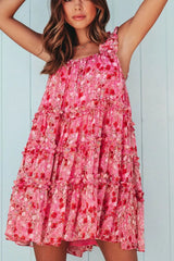 Floral Print Ruffle Tiered Mini Dress