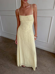 South Of France Maxi Dress Yellow