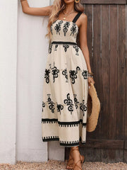 Smocked Wide Strap Tiered Dress
