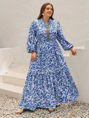 Plus Size Floral Print Bohemian Maxi Dress
