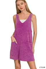 Zenana Acid Washed Overall Knit Mini Dress