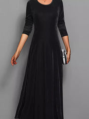 Velvet Long Sleeve A-Line Dress