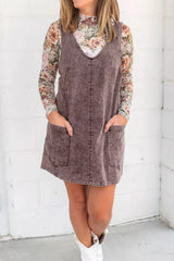 Vintage Wash Denim Overall Dress