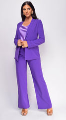 Vella Purple Blazer And Pants Set