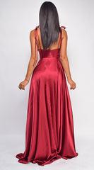 Penelope Red Drape Neck Gown