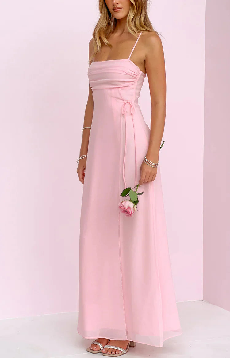 Flossie Pink Sleeveless Prom Dress