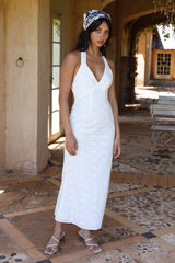 Thalassa Halter Midi Dress White