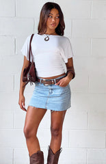 Siletto Denim Low Rise Mini Skirt
