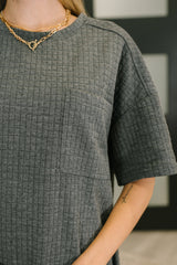 So Thoughtful That Way Textured T-Shirt Dress