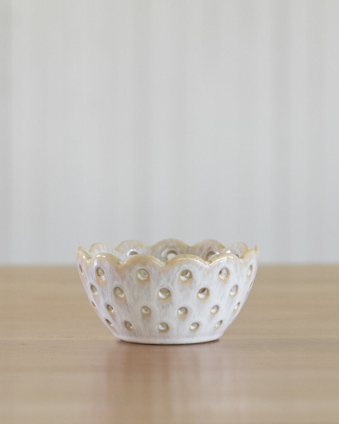 Beige Ceramic Berry Bin