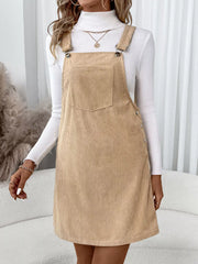Casual Corduroy Overall Dress