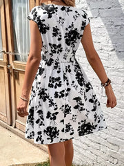 Floral Print Surplice Mini Dress
