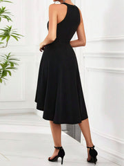 Elegant High-Low Hem Sleeveless Dress