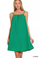 Zenana Woven Airflow Mini Dress