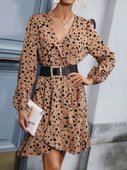 Leopard Surplice Wrap Mini Dress