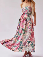 Floral Print Sleeveless Maxi Dress
