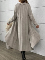 Full Size Plaid Dress & Ribbed Knit Cardigan Set Plus Size