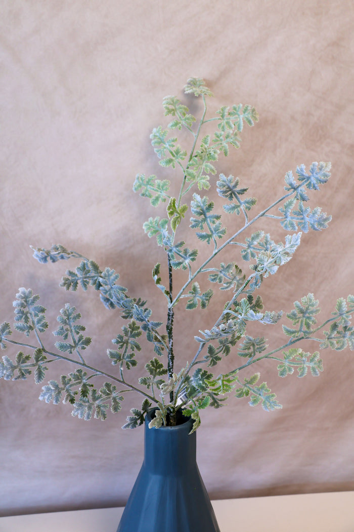 Silk sage green featherfew branch for transitional everyday home decor from Magnolias Home Decor