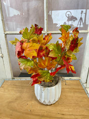 Silk flame orange green maple leaf bush outdoor safe for farmhouse traditional fall home decor from Magnolias Home Decor