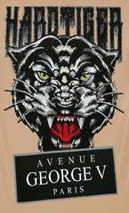 Beige George V 'Hard Tiger' Tee with tiger and panther graphic, casual men's T-shirt from GEORGE V.