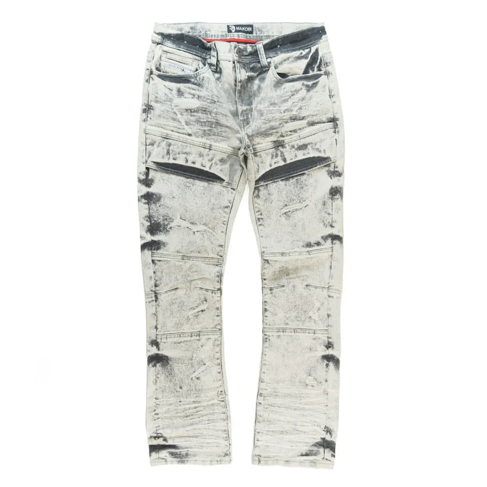 Makobi Bruno gray denim jeans with classic fit and stitching, displayed on a neutral background.