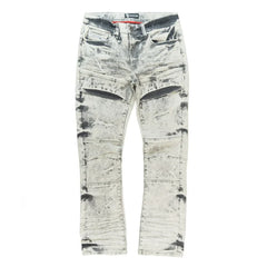 Makobi Bruno gray denim jeans with classic fit and stitching, displayed on a neutral background.