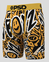PSD Underwear Sad Face Boxers, colorful men's accessories featuring a playful sad face design on breathable fabric.