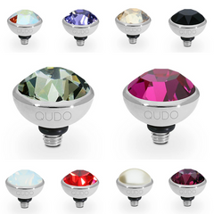 Qudo silver stainless steel Bottone interchangeable top 0.4 inch for everyday gift from Magnolias Home Decor